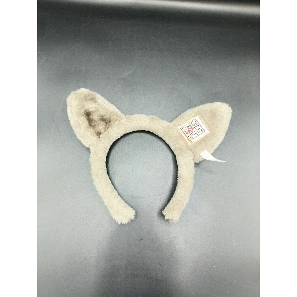 Great Wolf Lodge Gray Wolf Headband With Wolf Ears Furry Soft One Size Fits Most